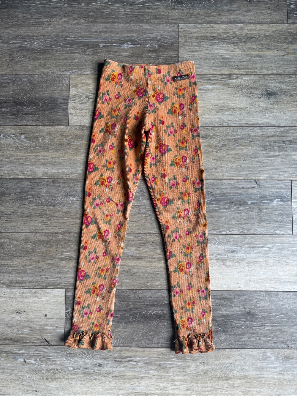 Matilda Jane Orange Floral Ruffle Hem Leggings